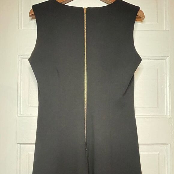 Marc New York Andrew Marc Sleeveless Shift Dress w/ Flare Hem & Exposed Zippers - Picture 8 of 9